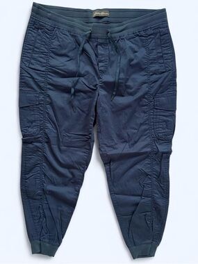 Eddie Bauer Laid Back Twill Drawstring Jogger Pants Blue Size 18 Women’s Cropped